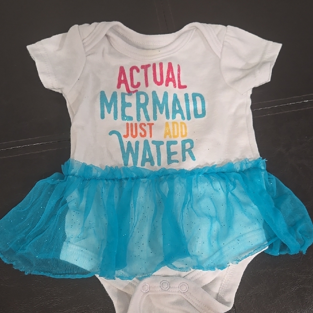 White and Blue Bodysuit with Tutu Skirt